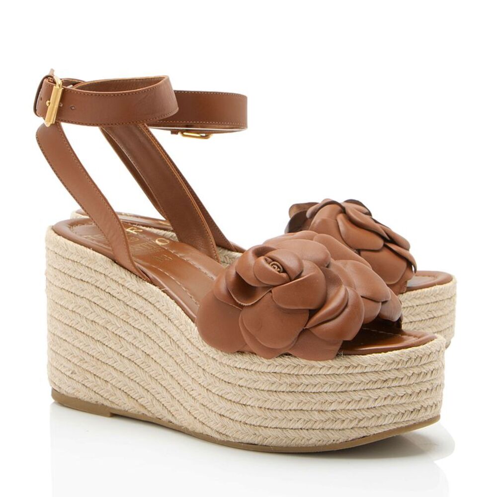 Valentino Leather Rose Atelier 03 Espadrille Wedges - Size 8.5 / 38.5 - Picture 2 of 8